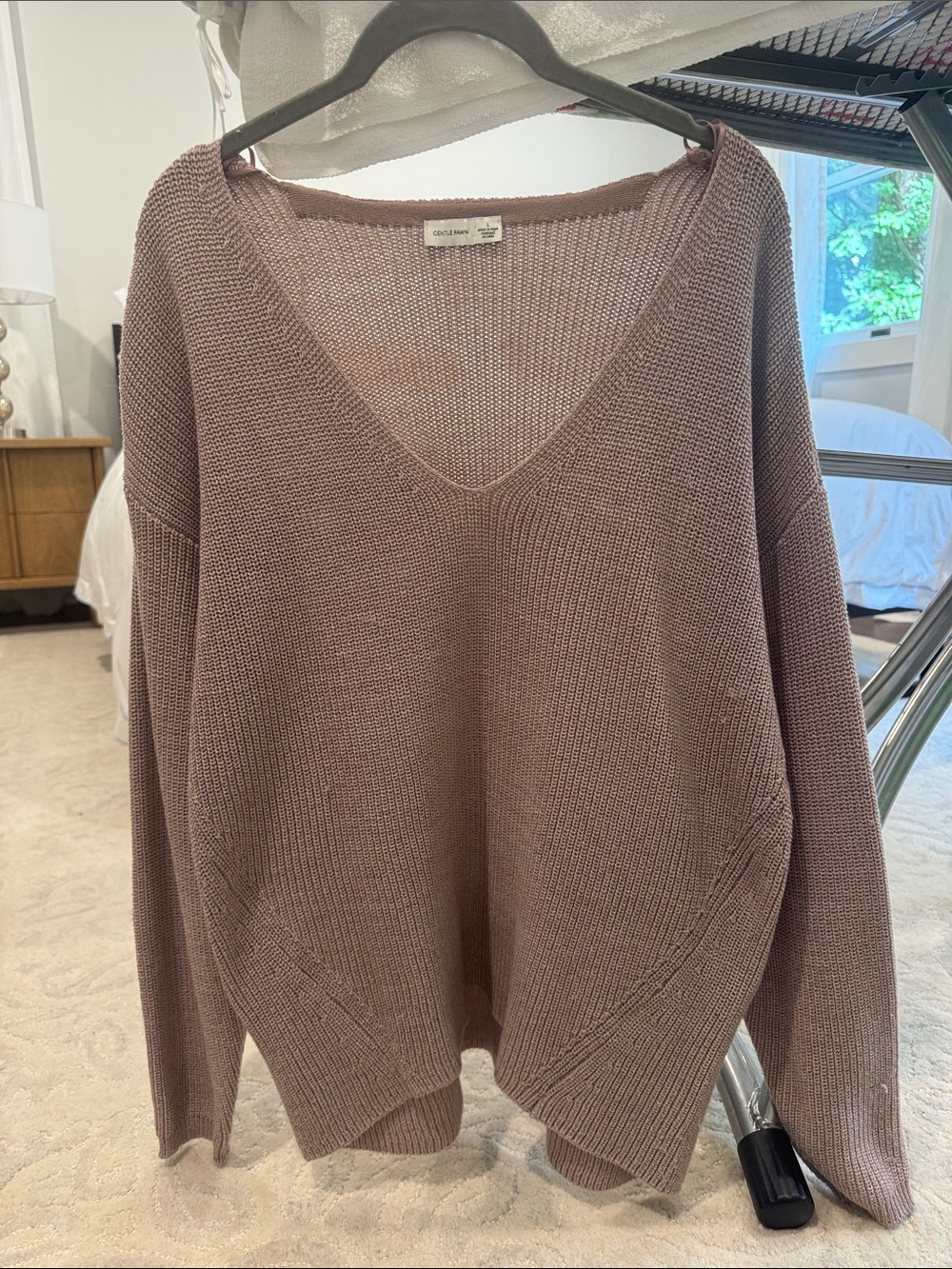 Gentle Fawn Women's V-Neck Sweater in Taupe